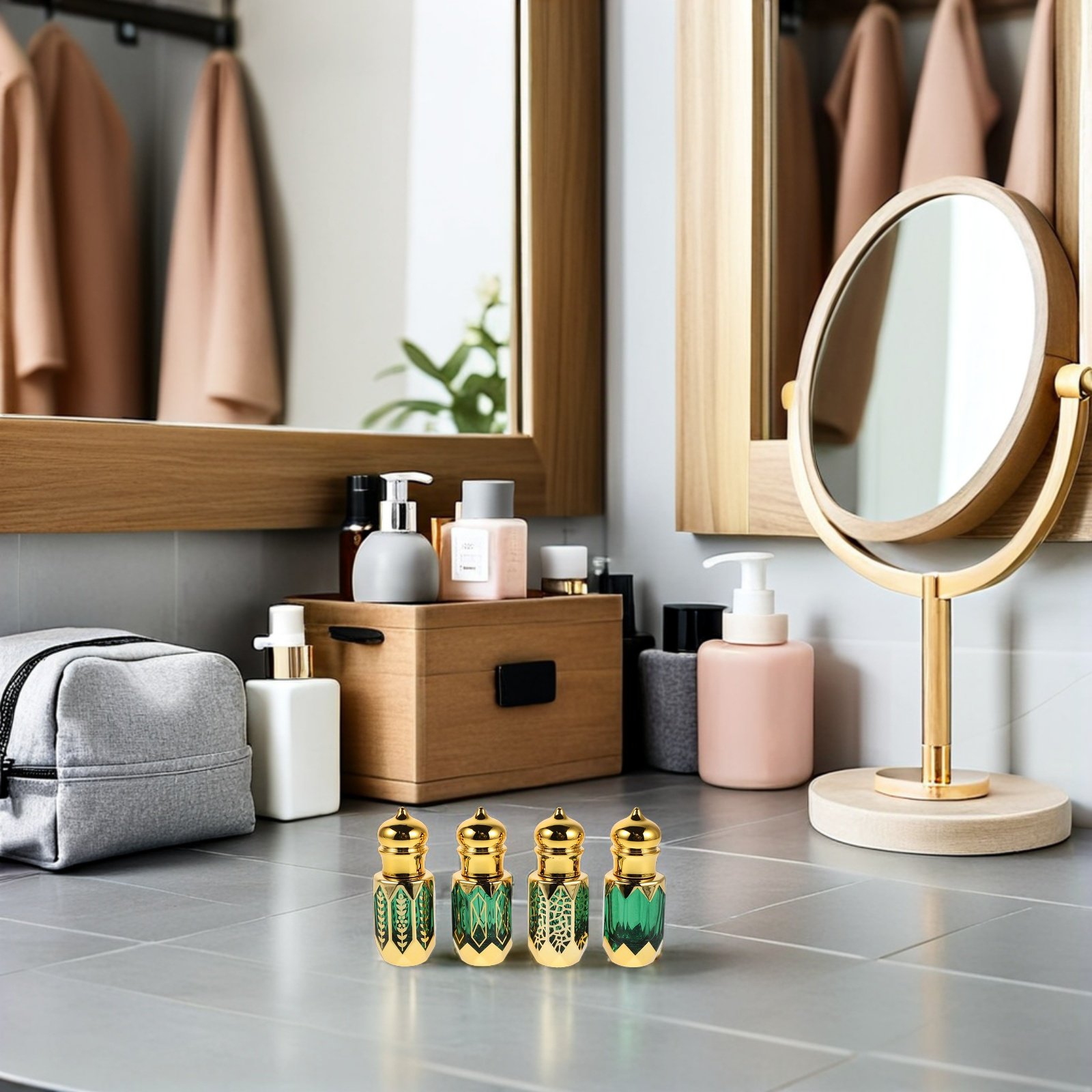 Perfume Refill Bottle - 4 ชิ้นขวดน้ำมันหอมระเหยแก้วรีฟิล 6 มล. แบบพกพาภาชนะบรรจุน้ำหอมสำหรับเดินทางขวดจ่ายน้ำมันหอมระเหย