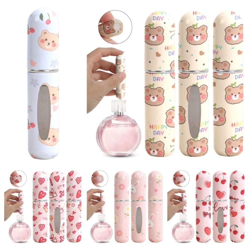 Fragrance Atomizer Pump - ขวดน้ำหอมขนาดเล็ก 5 มล. แบบเติมได้ ขวดสเปรย์แบบหมุน ขวดเปล่าสำหรับน้ำมันหอมระเหย