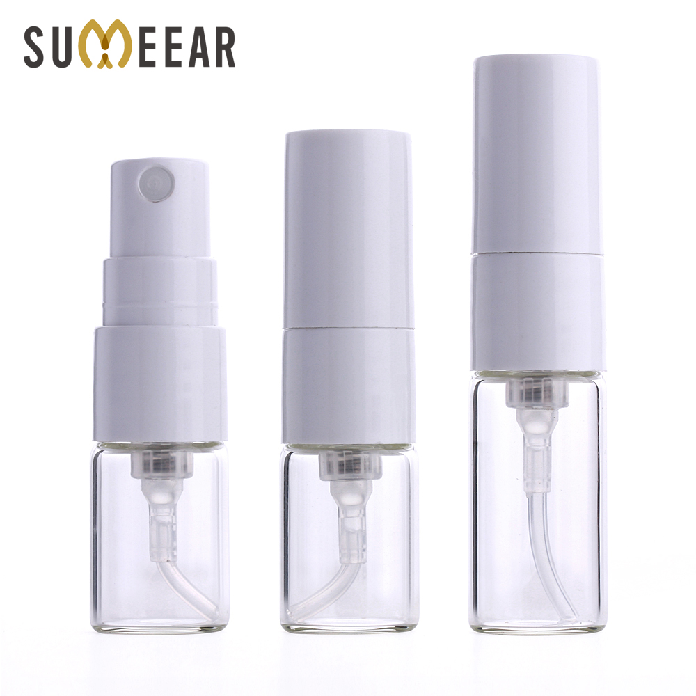Fragrance Atomizer Pump - 100 ชิ้น/ล็อต 1ml 2ml มินิขวดน้ําหอมสีขาวสเปรย์เติมขวดคอนเทนเนอร์เครื่องสําอางน้ําหอมแบบพกพา Atomizer